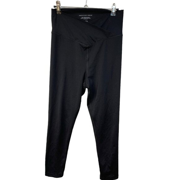 American Eagle The Lightweight Everything Crossover Legging 7/8 Black Medium Reg - Picture 2 of 5